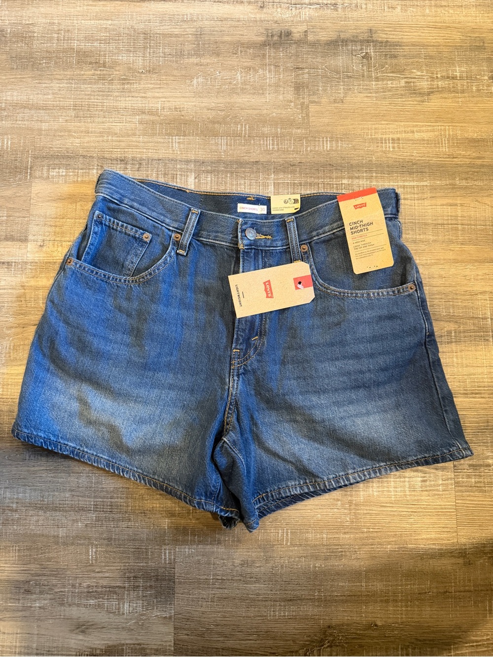 Levi's Classic Blue High-Rise Jean Shorts